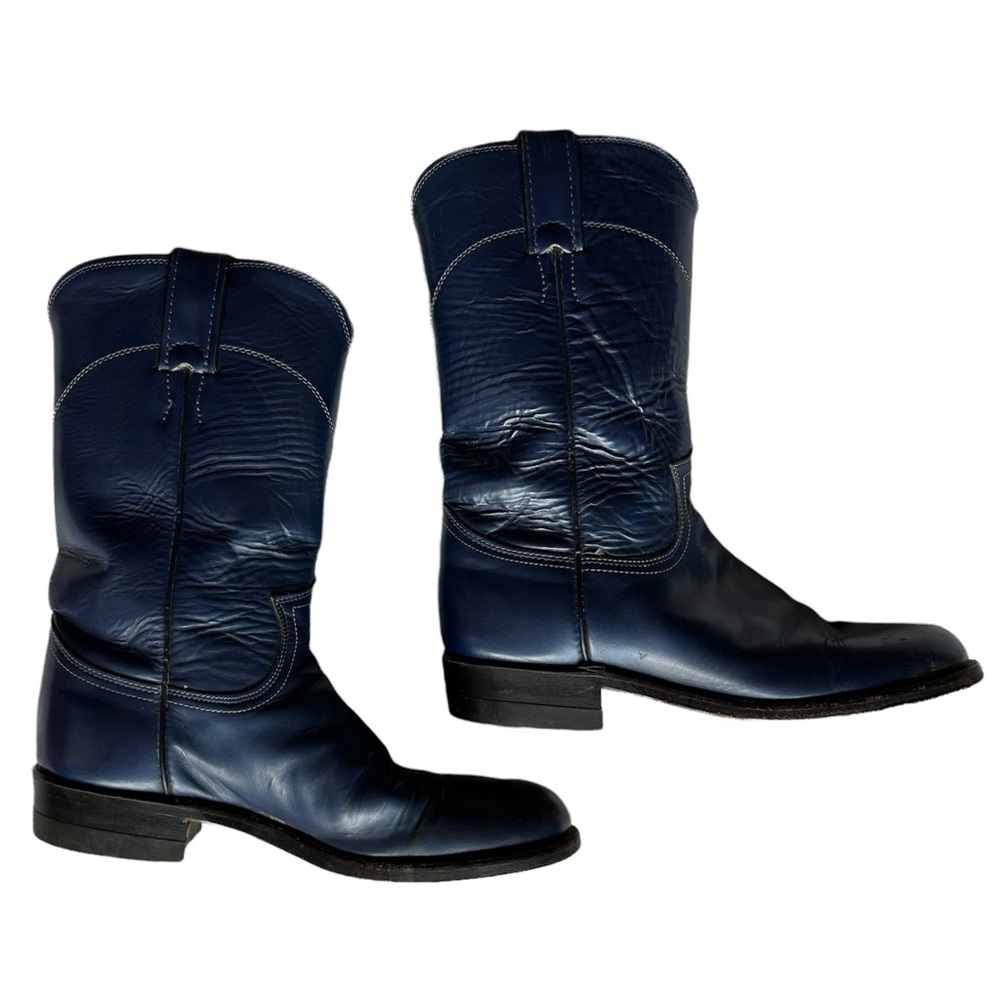 Justin Boots blue leather cowboy boots size 5.5